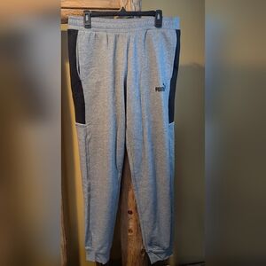 Puma Men's Gray Jogger Pants, Size Large